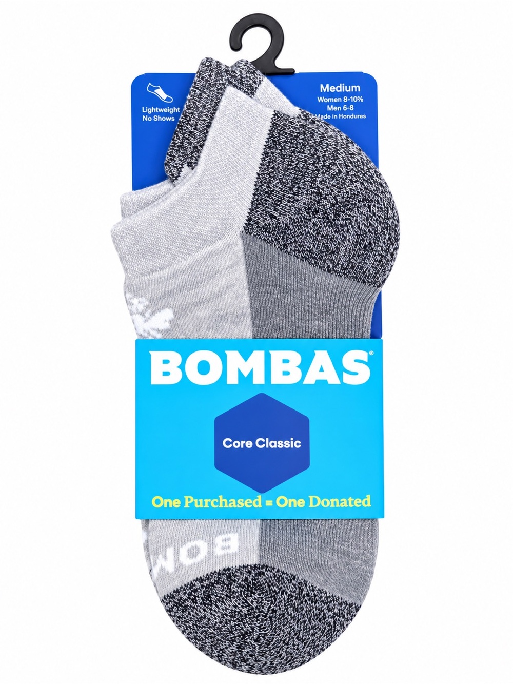 Bombas Core Classic No Show Socks Gray Medium M Women 8-10.5 NWT